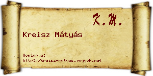 Kreisz Mátyás névjegykártya